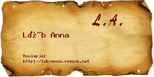 Löb Anna névjegykártya